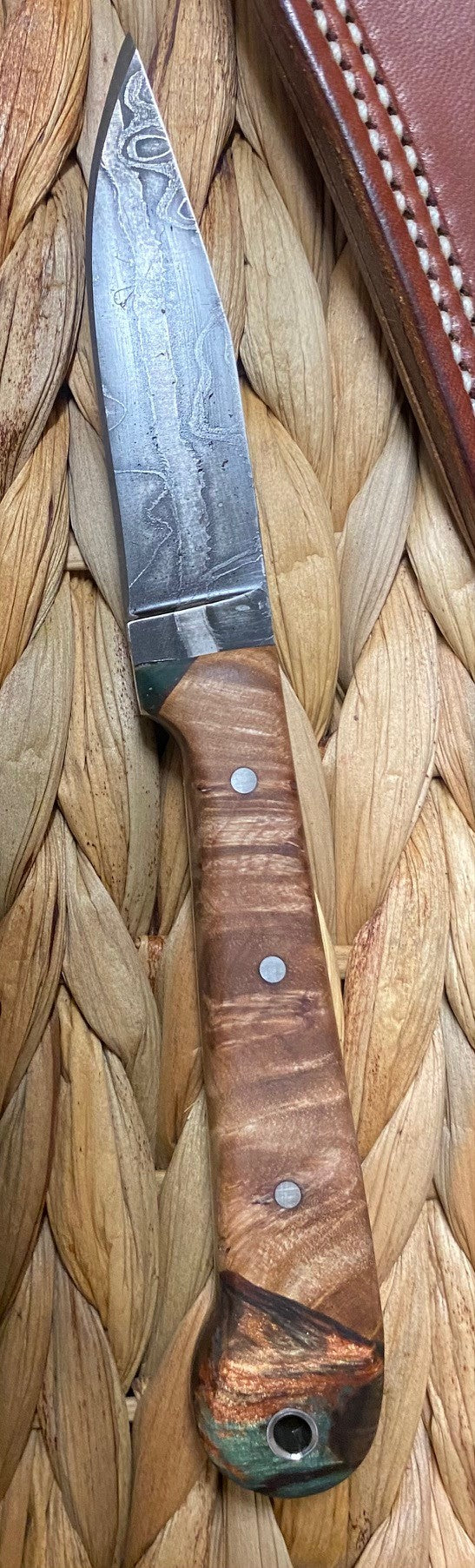 Locally Handcrafted - Hand Forged Damascus Steel - Fixed Blade Hunting Knife